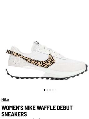 Nike Women's Waffle Debut Sneakers White Leopard Size 8.5 EUC